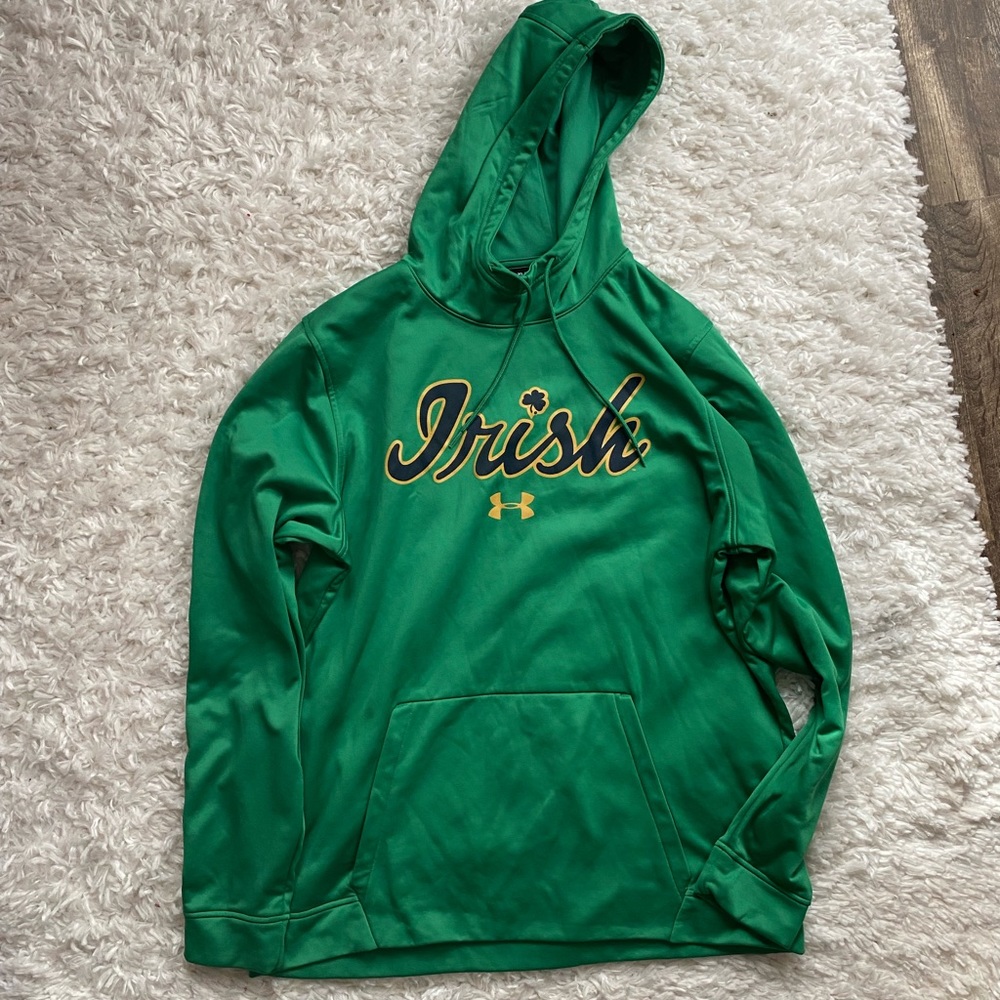 Notre Dame Under Armour green hoodie